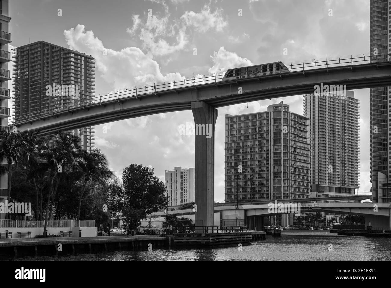 Miami, FL, United States April 20, 2019 Downtown Miami cityscape