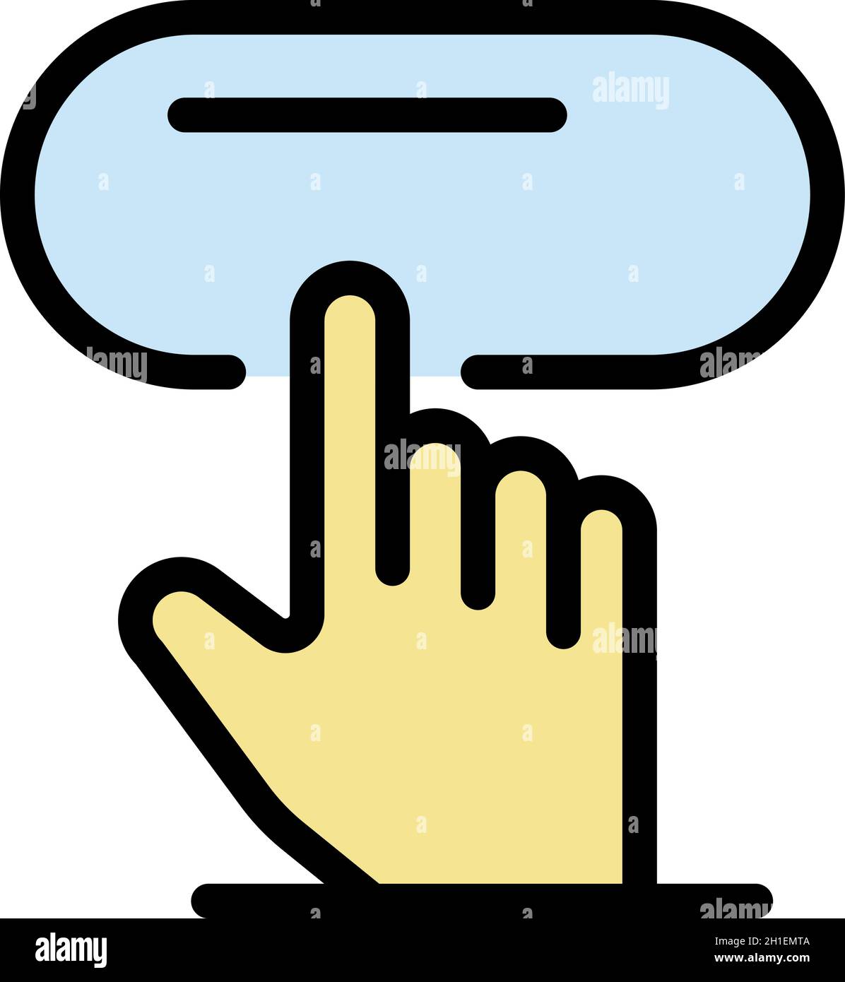Click cursor request icon. Outline click cursor request vector icon ...
