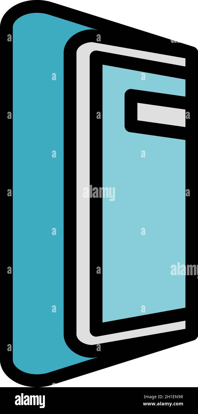 Foldable device icon. Outline foldable device vector icon color flat isolated Stock Vector