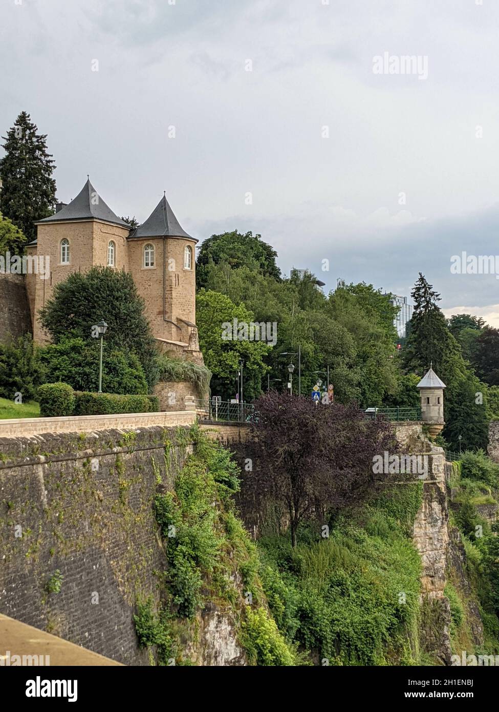 Beautiful view of the castle under the cloudy sky Stock Photo - Alamy