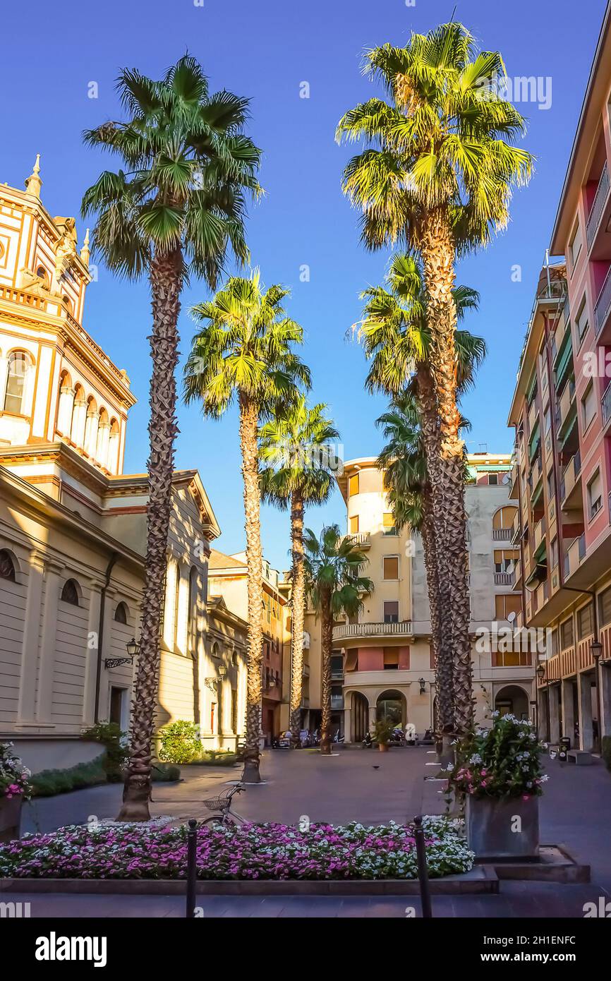 Rapal The building facades in Rapallo, Italy. Liguria Stock Photo - Alamy
