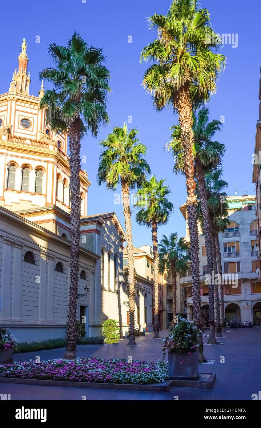 Rapal The building facades in Rapallo, Italy. Liguria Stock Photo - Alamy