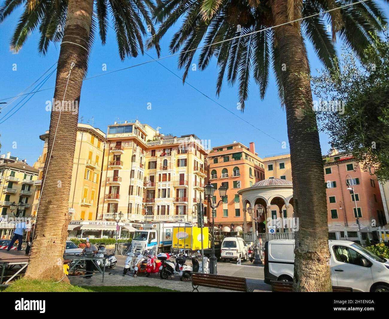 Rapal Rapallo, Italy - September 17, 2019: The building facade in Rapallo ...