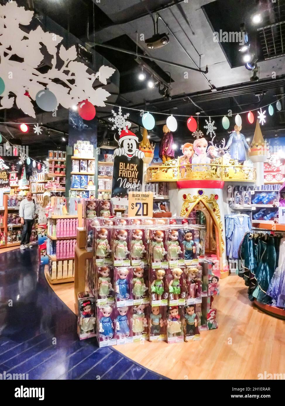 Miami, USA November 30, 2019 The colorful toys at Disney store