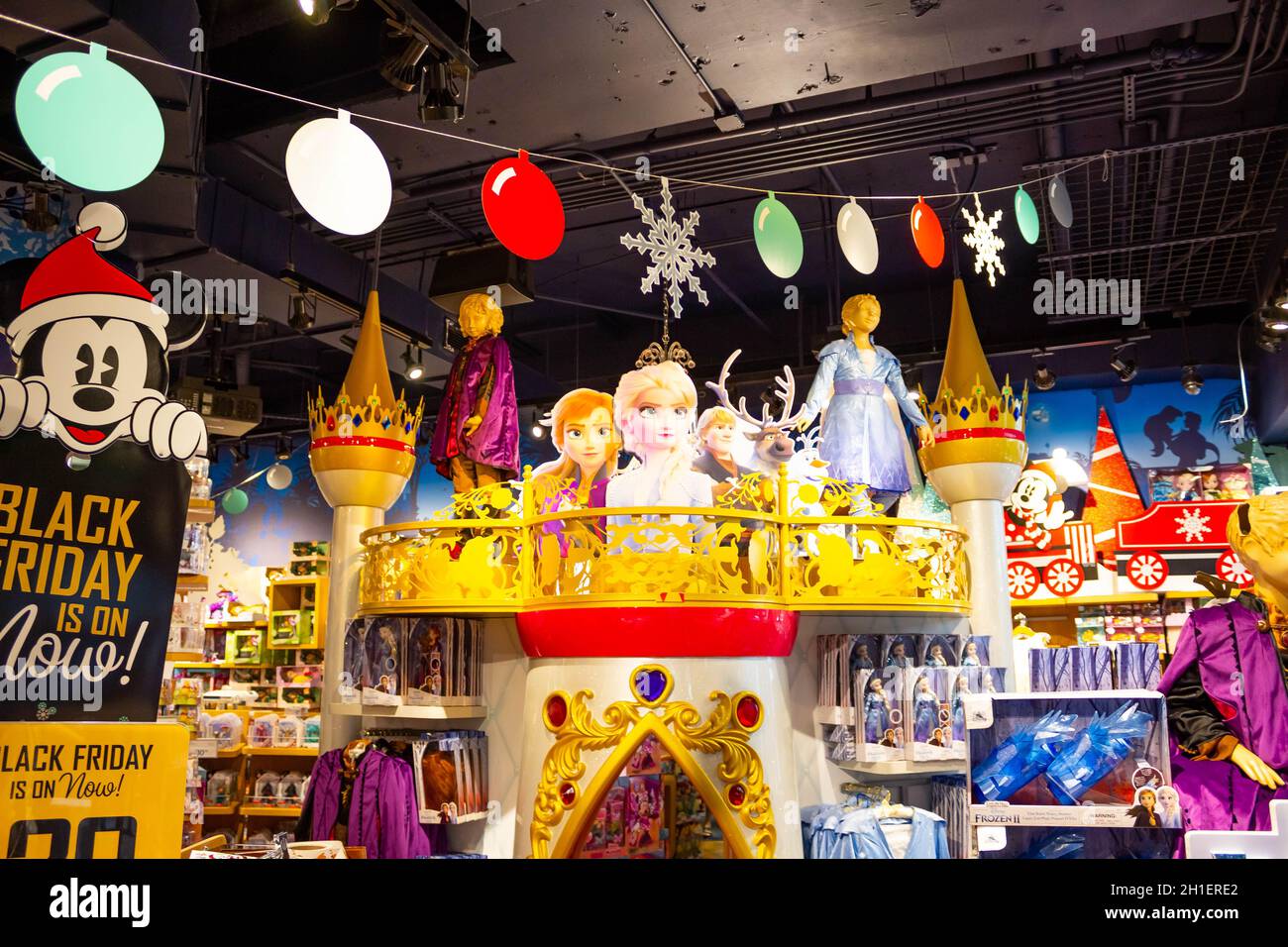 Miami, USA November 30, 2019 The colorful toys at Disney store