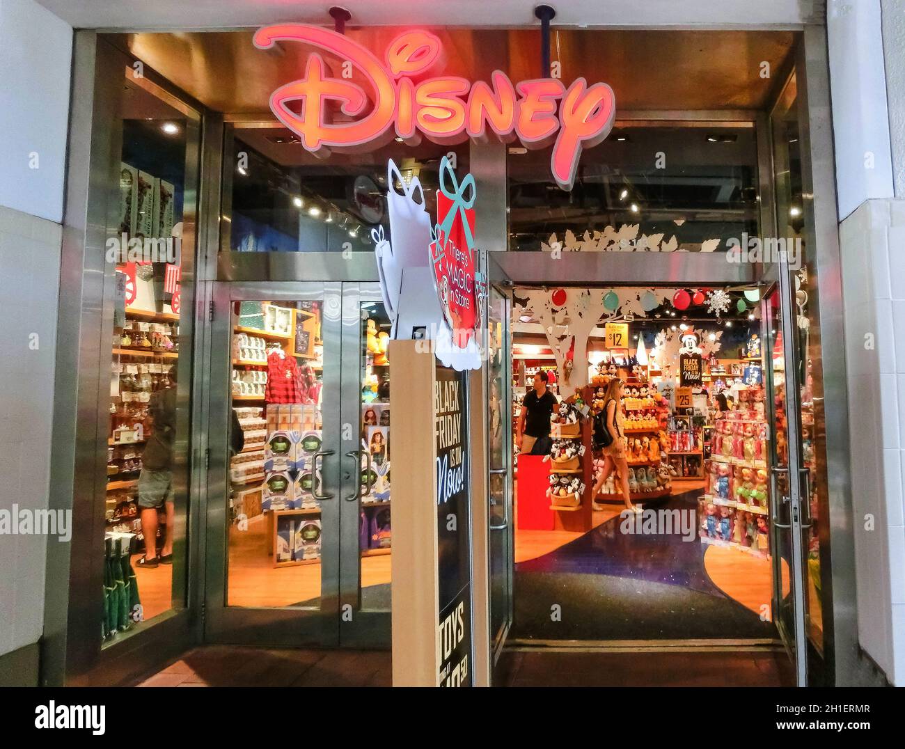 Miami, USA November 30, 2019 The colorful toys at Disney store