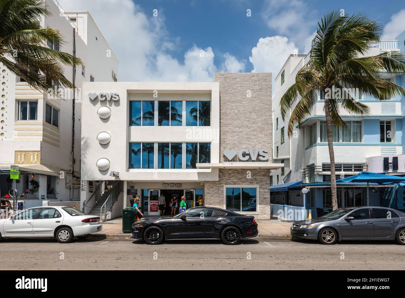 Miami, FL, USA - April 19, 2019: The CVS pharmacy at the historical Art ...