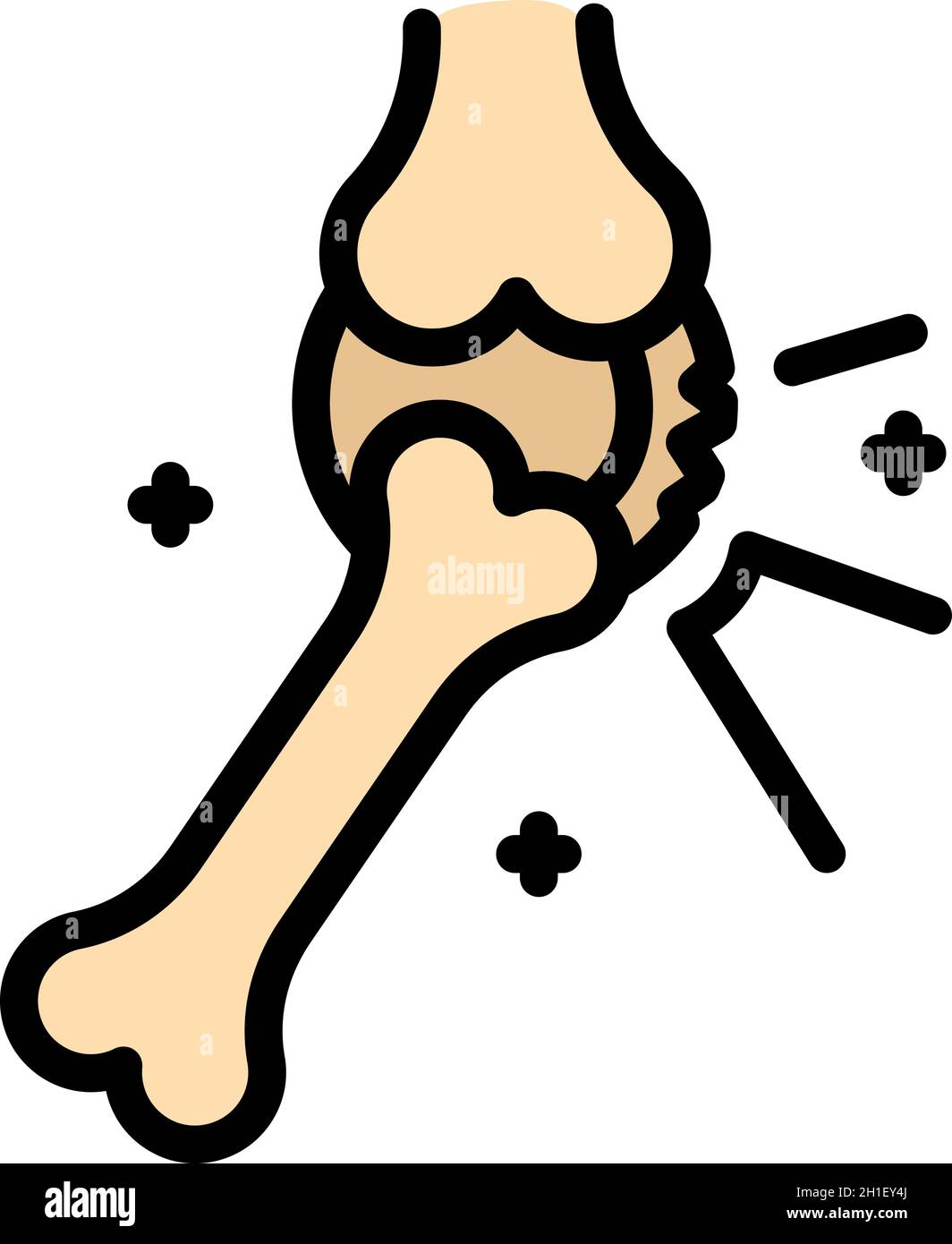 Joint pain icon. Outline joint pain vector icon color flat isolated ...