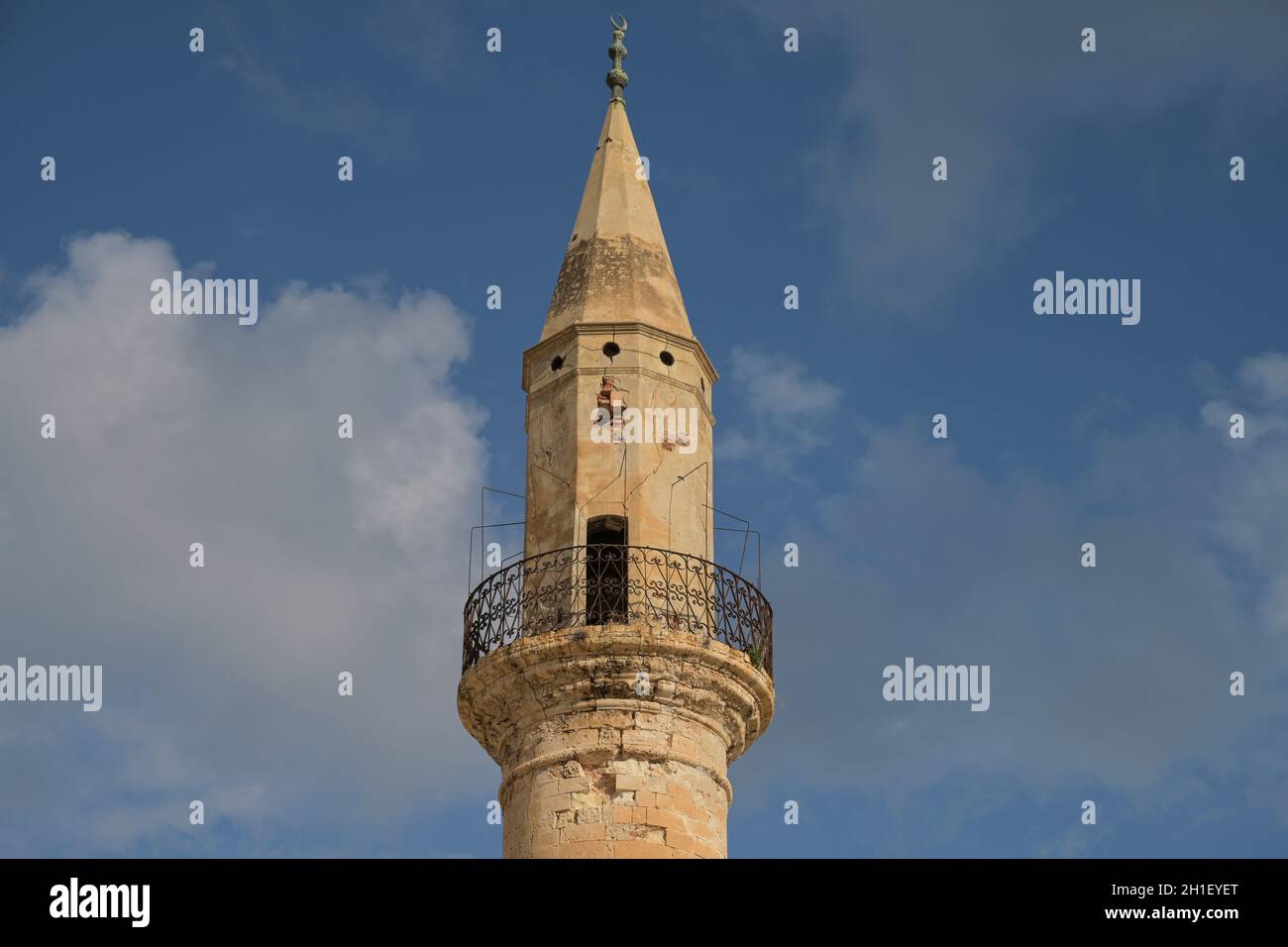 Minarett Gazi Hussein Pascha Moschee, Chania, Kreta, Griechenland Stock Photo