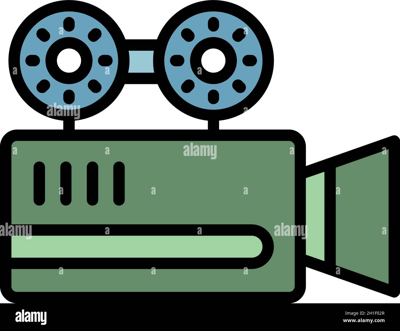 Cinema camera icon. Outline cinema camera vector icon color flat ...