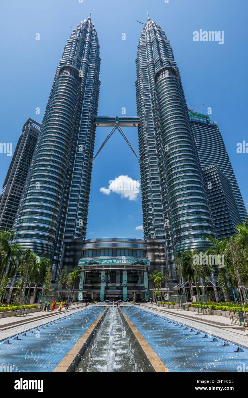 KUALA LUMPUR, MALAYSIA - MAY 5: Petronas Twin Towers in day on May 5, 2011 in Kuala Lumpur. They were the tallest building in the world 1998-2004 and Stock Photo