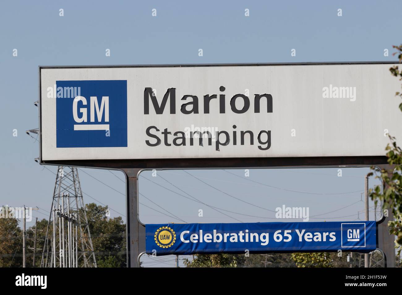 Marion - Circa October 2021: General Motors Metal Fabricating Division. Founded in 1956 as Fisher Body, the plant is now part of GM's Manufacturing St Stock Photo