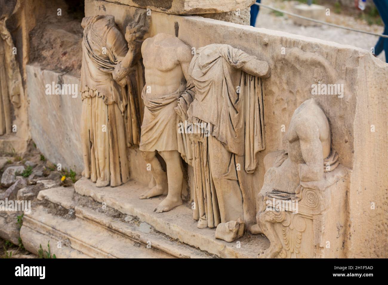 Detail Of The Reliefs Which Decorete The Theatre Of Dionysus ...