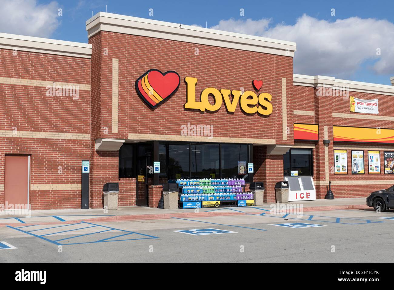 Tipton Circa October 2021 Love's Travel Stop gas station and