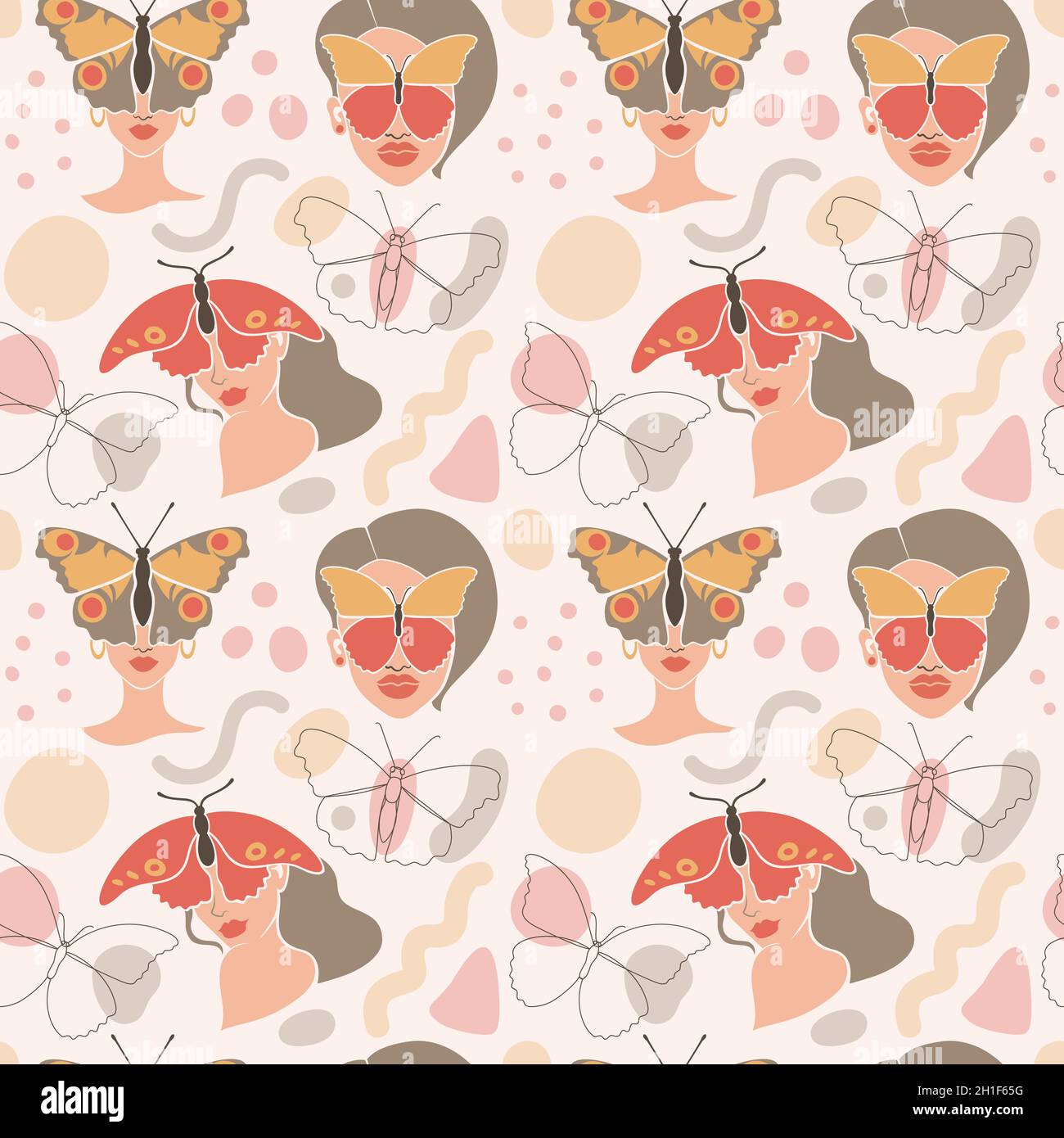 Seamless pattern in a modern flat art style. Stock Vector