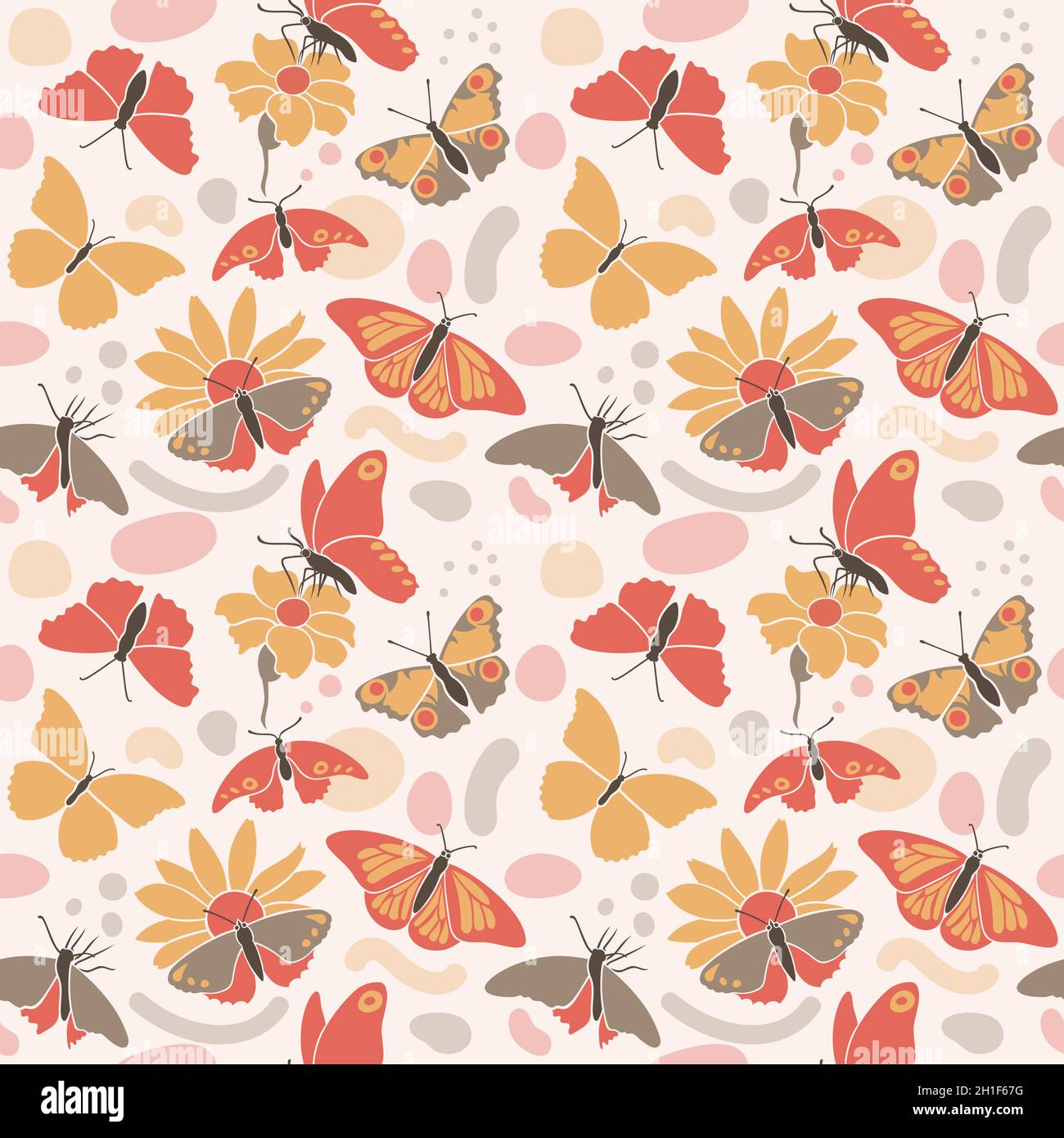 Seamless pattern in a modern flat art style. Stock Vector