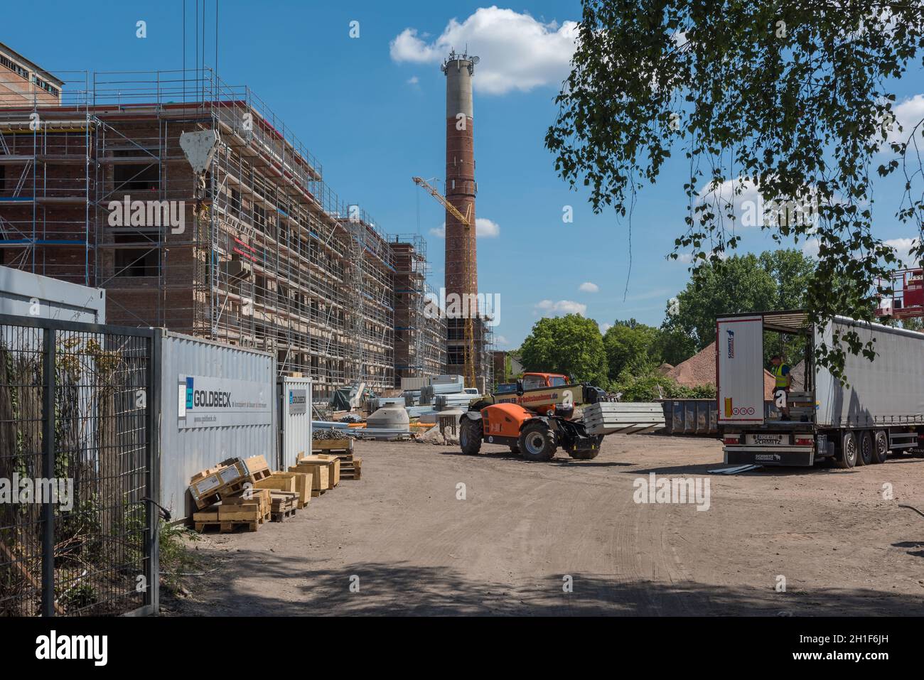 Renovation of an old factory into new modern lofts and apartments Stock ...