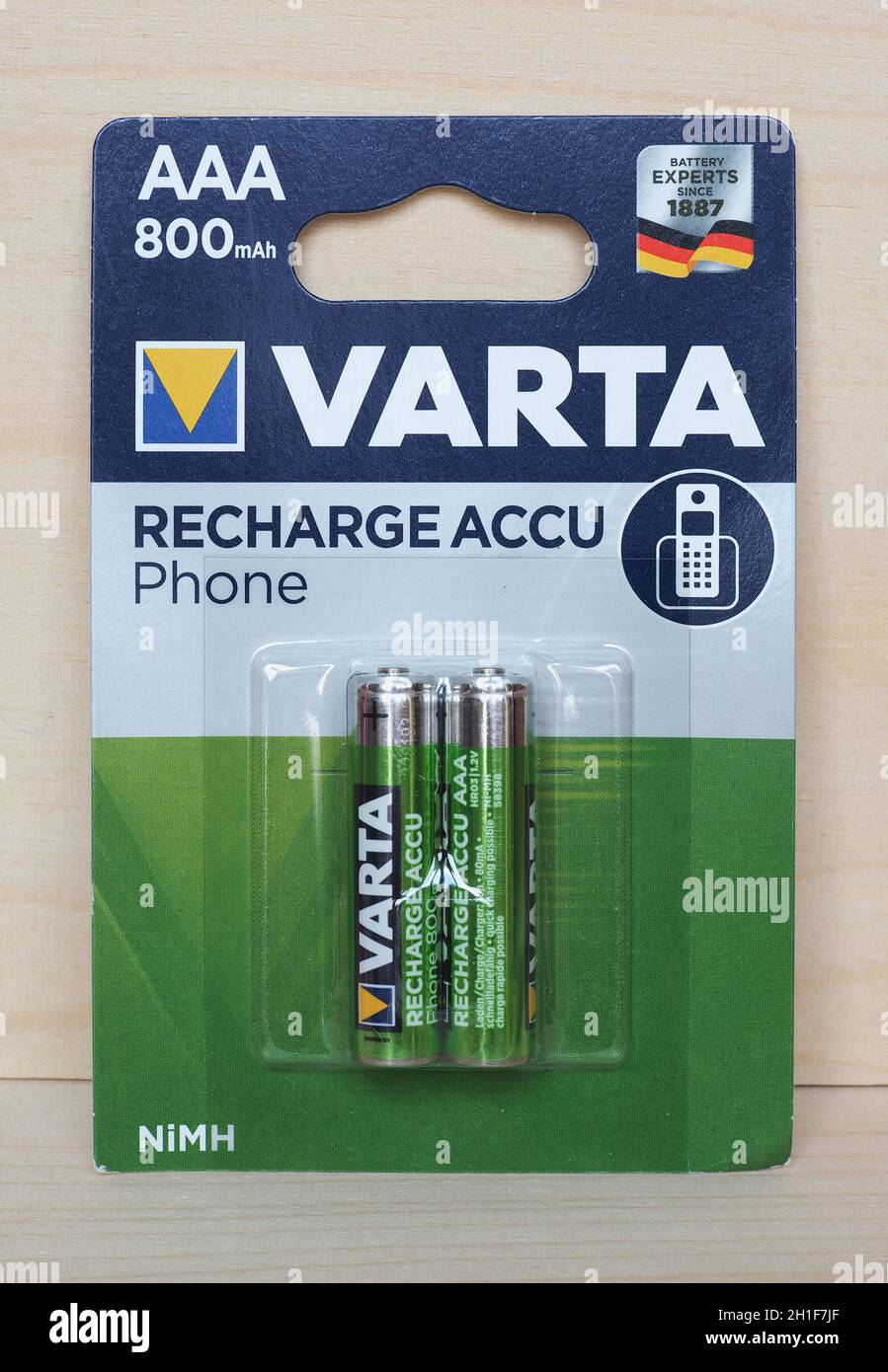 Piles Rechargeables AAA / HR03 800mAh Varta Accu Phone (par 2
