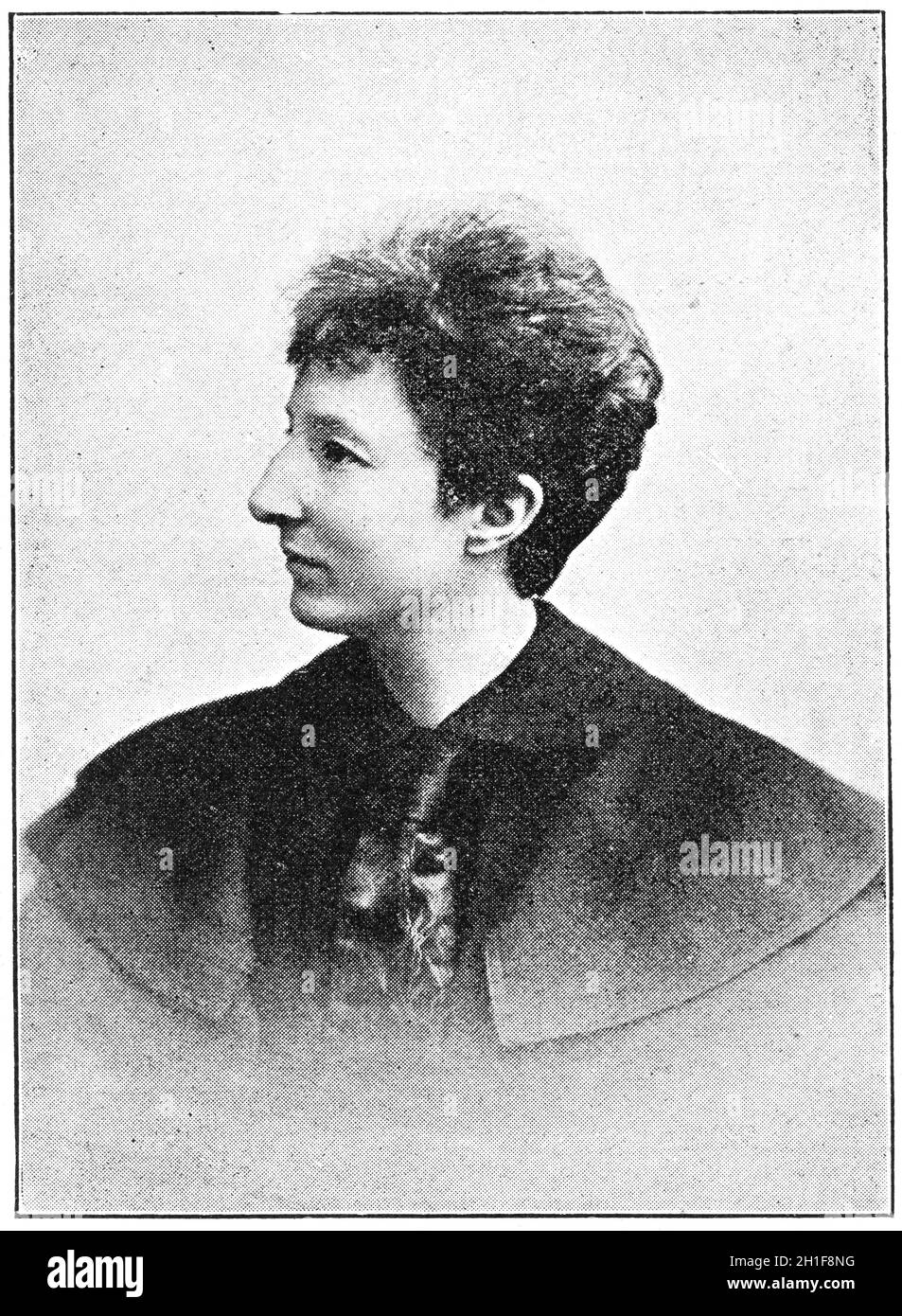 Portrait of Anita Augspurg - a German jurist, actress, writer, activist of the radical feminist movement and a pacifist. Illustration of the 19th cent Stock Photo