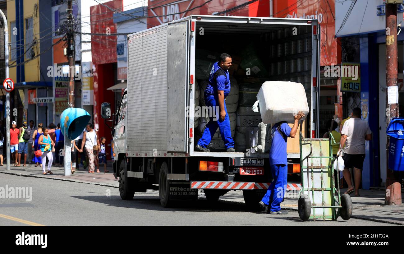 salvador, bahia / brazil - july 20, 2016: Cargo delivery truck is seen ...