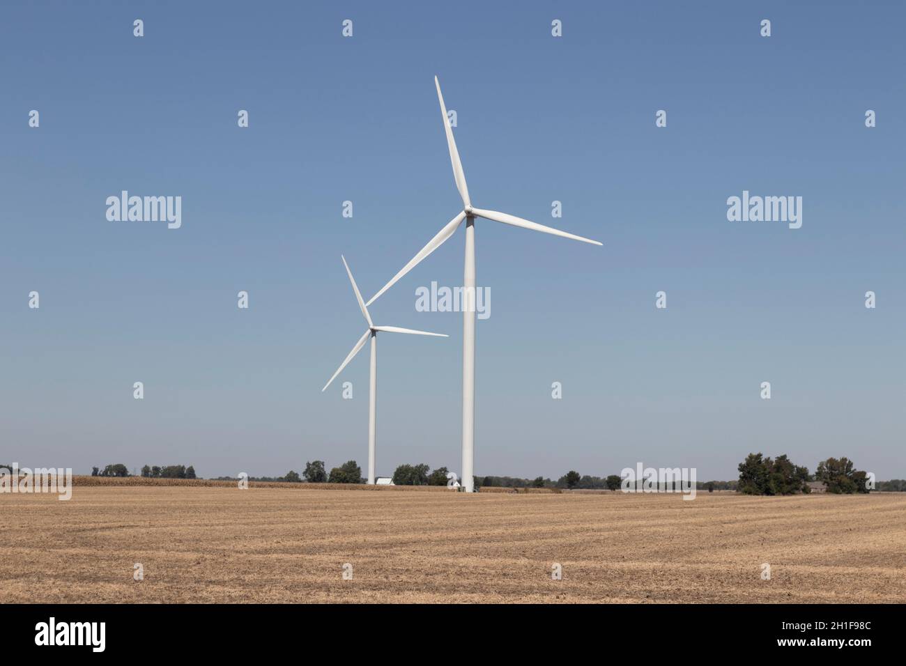 Wind Turbine Farm in Central Indiana. Wind and Solar Green Energy areas are very