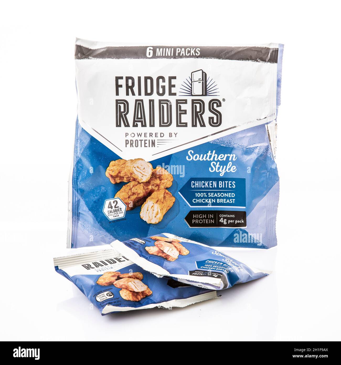 SWINDON, UK OCTOBER 16, 2018 6 mini packs of Southen Style Fridge