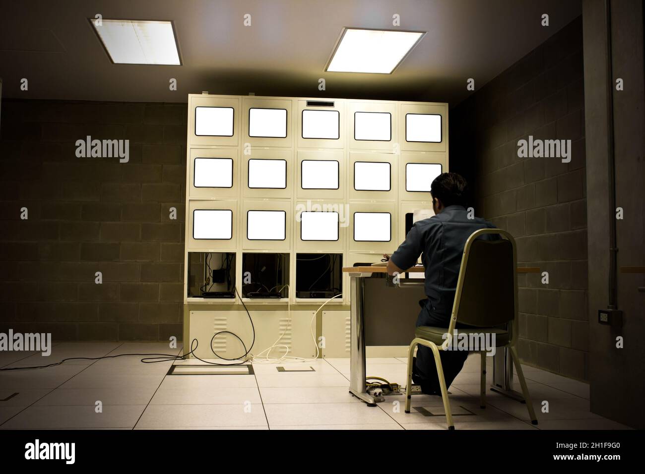 office control room subways security technology monitor Stock Photo Alamy