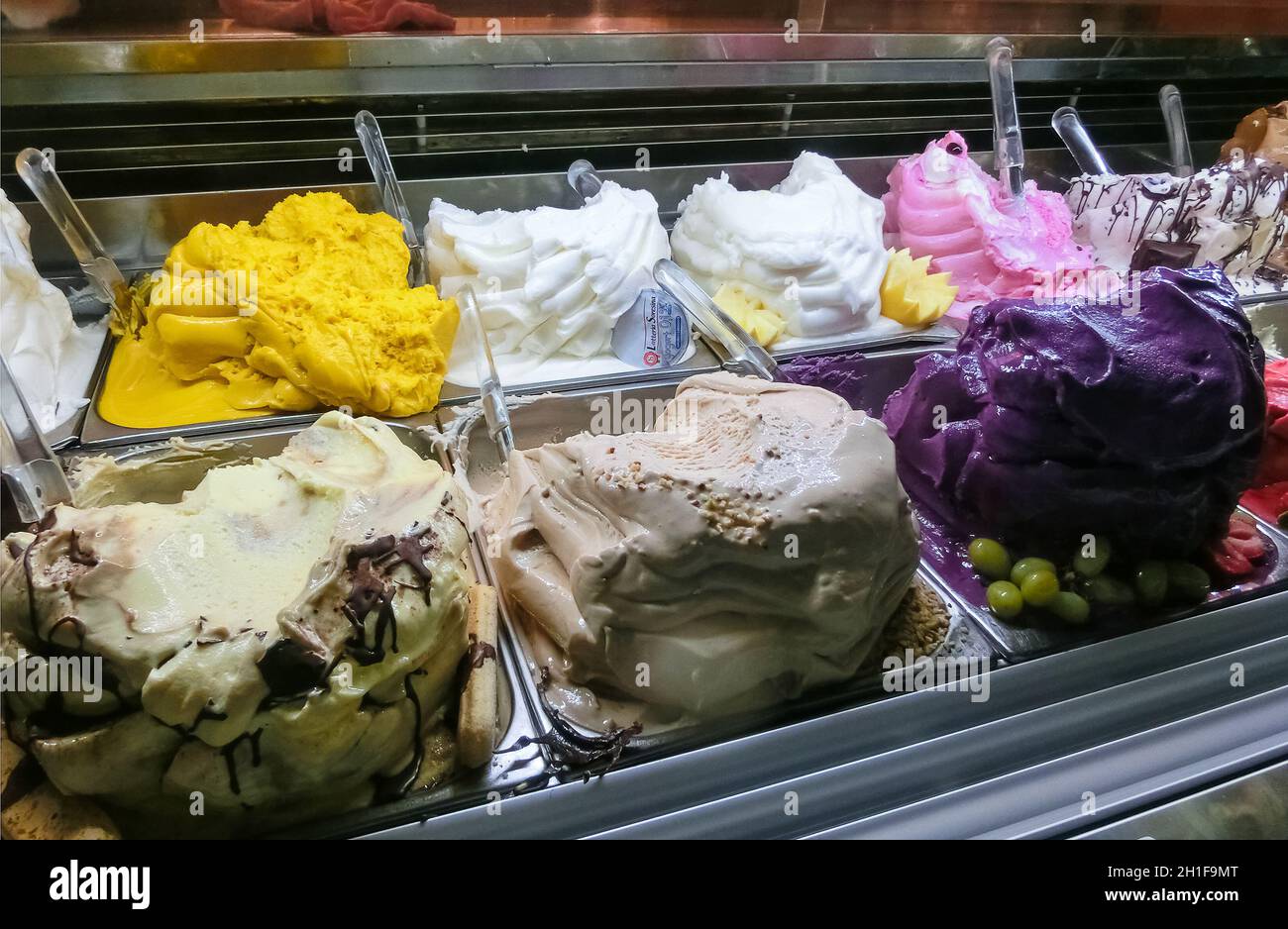 Different flavors of italian ice cream at Genoa Italy Stock Photo Alamy