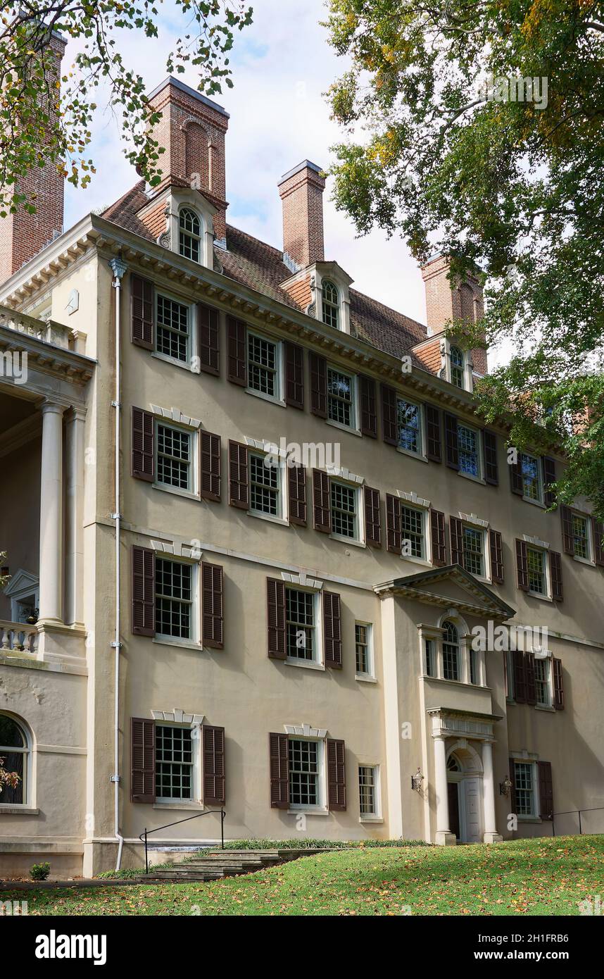 Winterthur Museum & Garden, upper portion of mansion, cream, brown