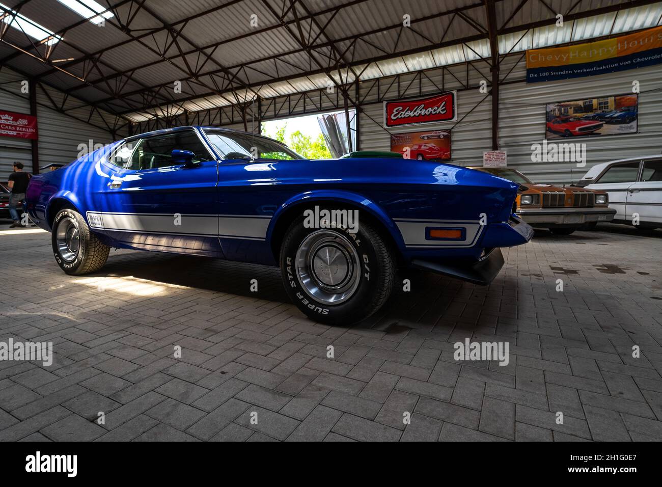 BERLIN - MAY 05, 2018: Pony car Ford Mustang Fastback Mach I, 1971 Stock Photo