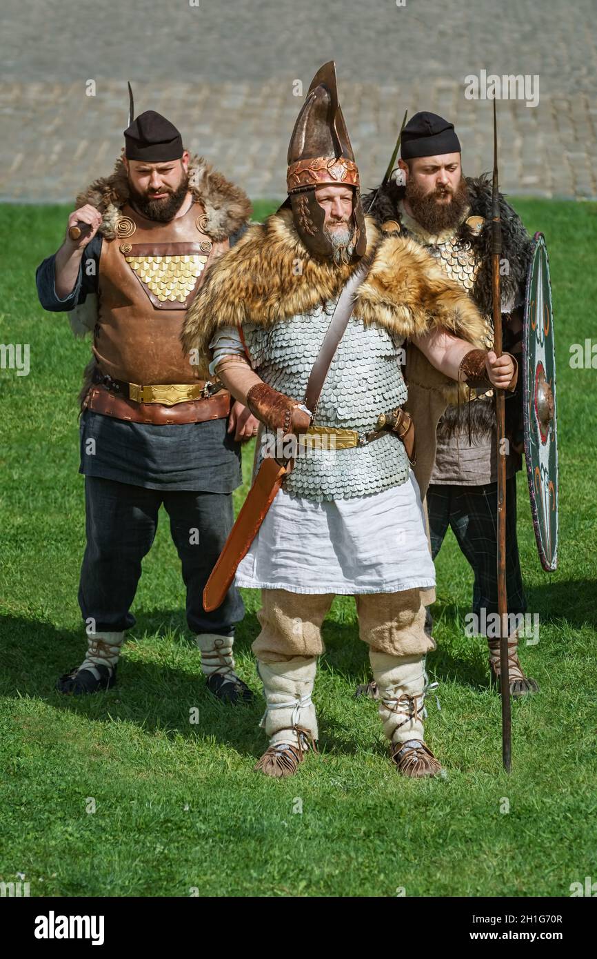 Alba Iulia, Romania - May 04, 2019: Dacian Warriors on the Festival Roman Apulum 'Revolta'. Stock Photo