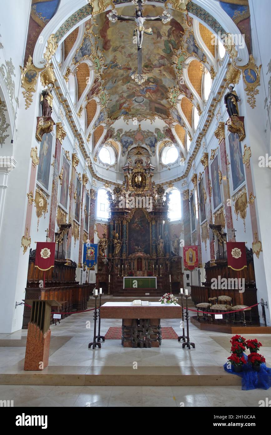 barocke Innenausstattung der Stadtpfarrkirche St. Martin, Biberach, Baden-Württemberg, Deutschland Stock Photo