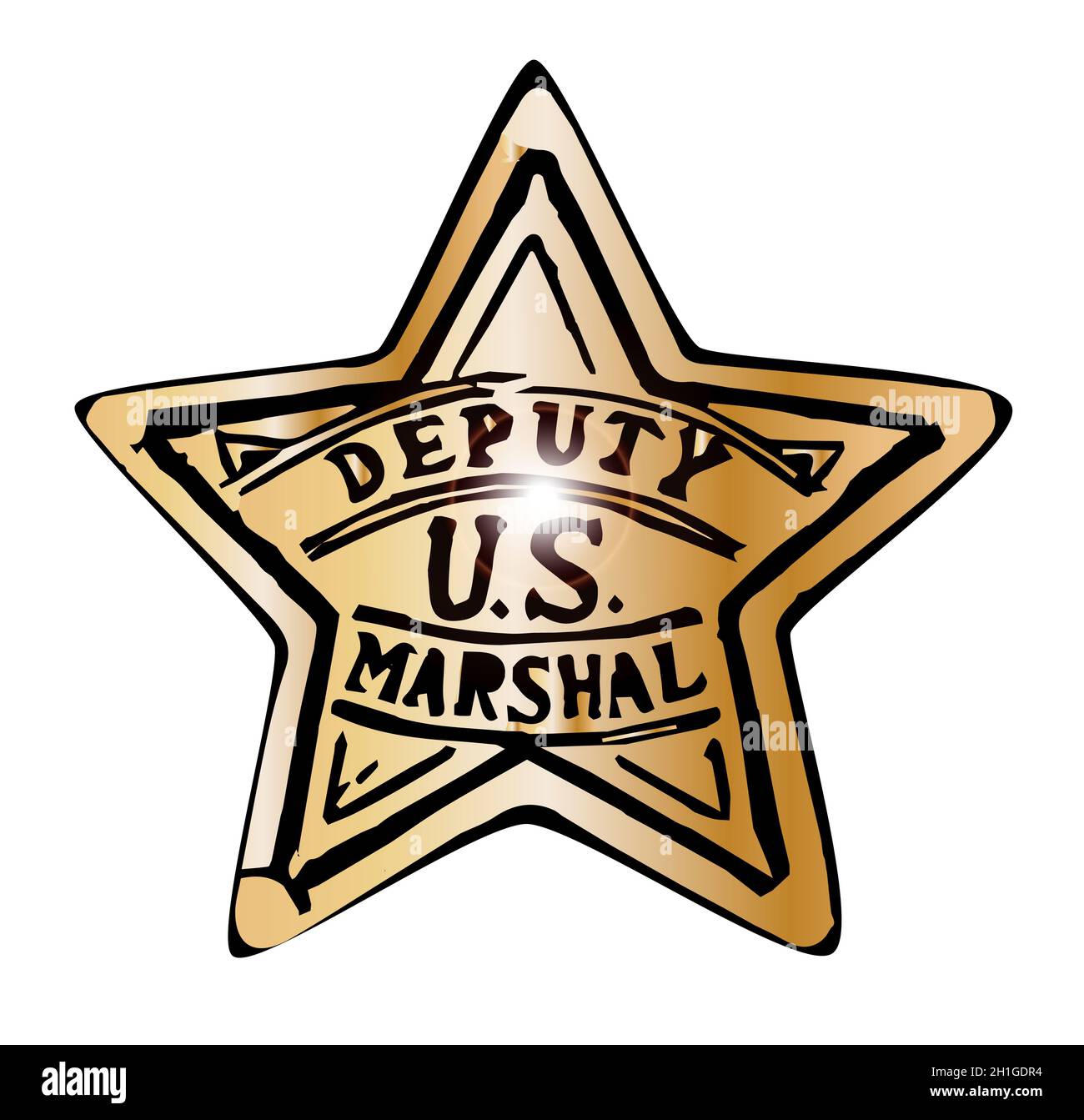 Deputy US Marshal badge isolated on a white background Stock Photo