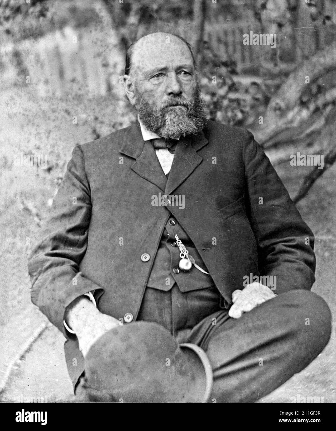 General Piet Cronjé (1836-1911), veteran general of the army of the South African Republic during the Second Boer War, taken prisoner by the British when he surrendered after losing the battle of Paardeberg on 27 February 1900. The photograph shows Cronjé as prisoner of war on Saint Helena where he remained until the conclusion of the war on 31 May 1902. Stock Photo