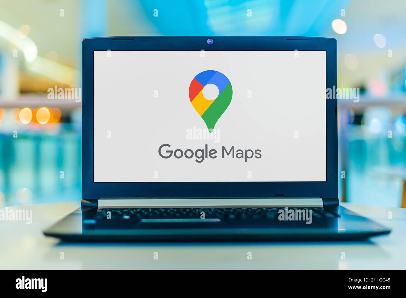 Poznan maps hi res stock photography - Poznan Pol May 6 2020 Laptop Computer Displaying Logo Of Google Maps A Web Mapping Service Developed By Google 2H1GG45 