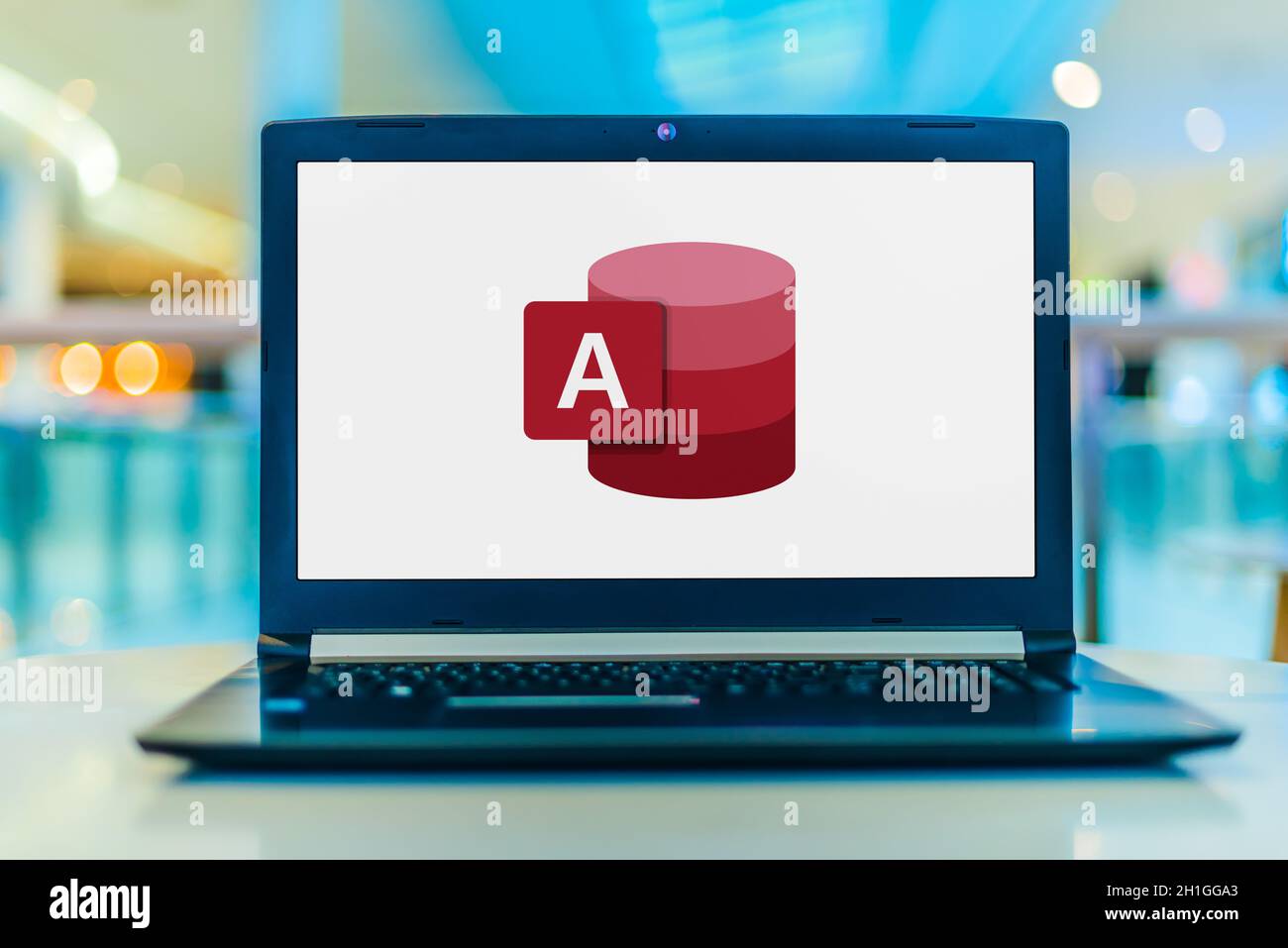 POZNAN, POL - MAY 15, 2020: Laptop computer displaying logo of ...