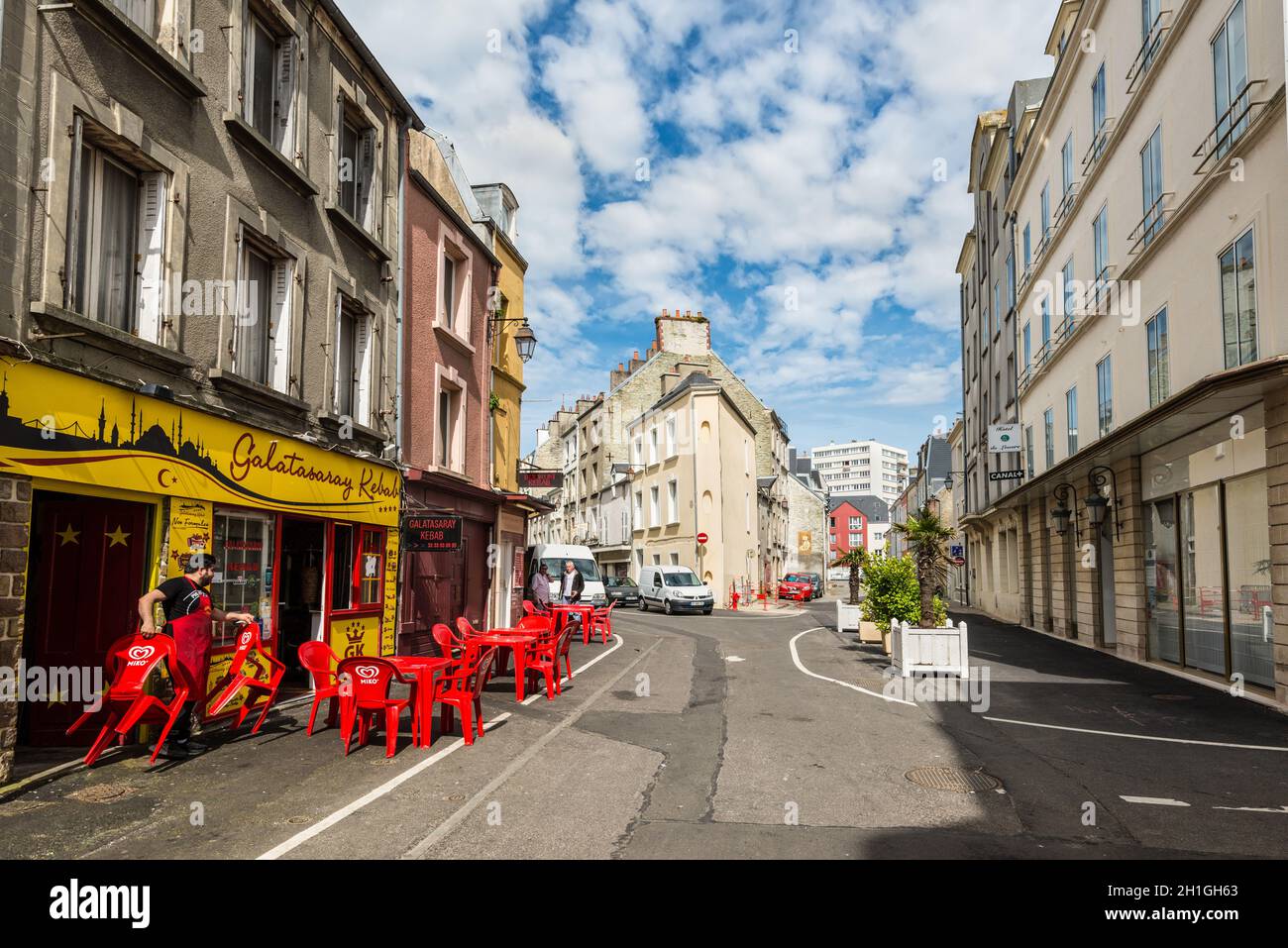 CherbourgOcteville, France May 22, 2017 Street view of the coastal