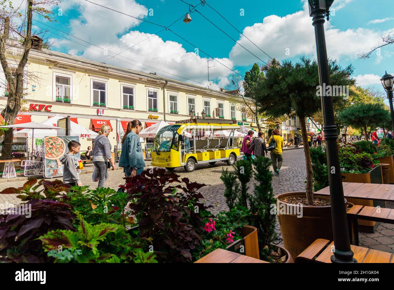 Odessa, Ukraine. September 18, 2021 - Deribasovskaya street.  Stock Photo