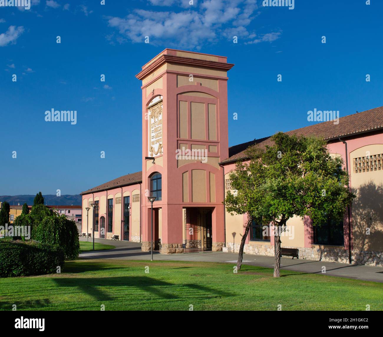 Italian Distillery CAGLIARI, SARDINIA, ITALY - 07/23/2020: old vintage Italian winery ...