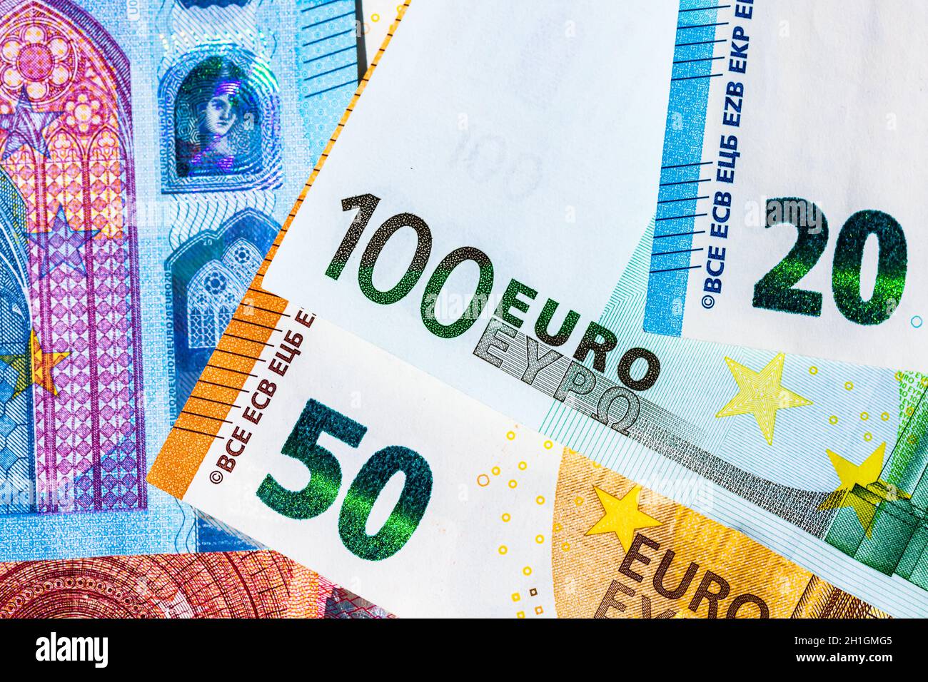 Close up of money euro banknotes, background of money euro isolated ...