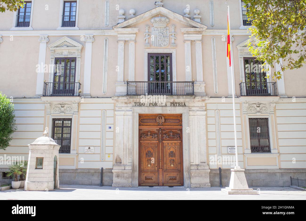 Valladolid, Spain - July 18th, 2020: Royal Palace of Valladolid facade. Currently is the headquarters of the 4th General Sub-inspection of the Army. V Stock Photo