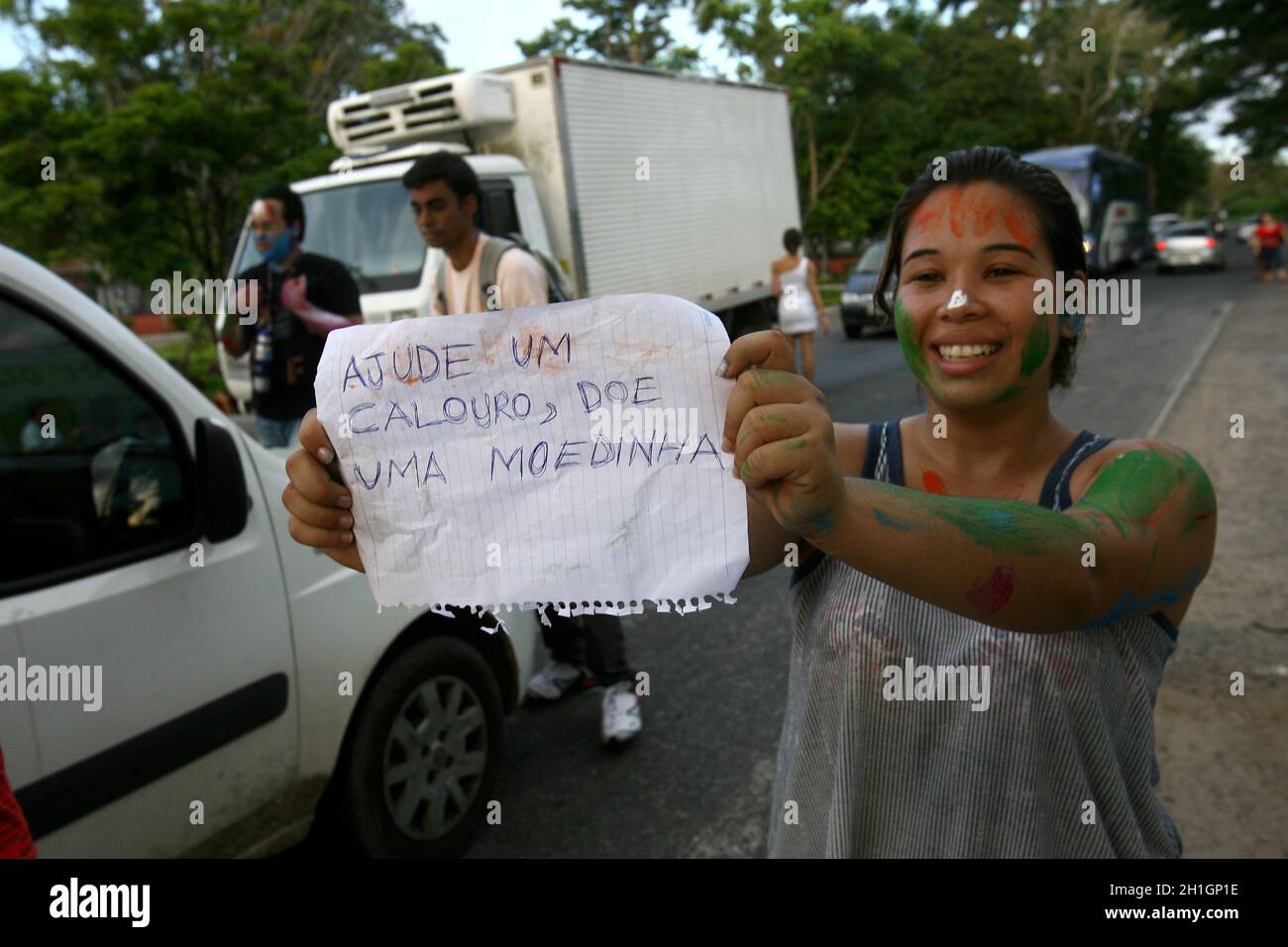 ilheus, bahia / brazil - march 23, 2012: university students participate in a prank of freshmen at the Universidade Estadual Santa Cruz (Uesc) in the Stock Photo