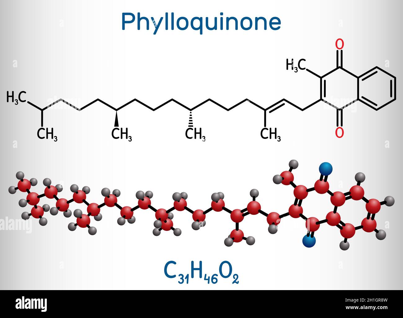 Phytomenadione, vitamin K1, phylloquinone molecule. It is essential fat