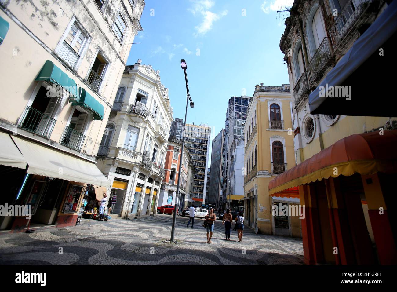 Salvador, Brazil - August 22, 2016: View of commercial buildings in the neighborhood Comercio in Salvador (BA). ISTOCK / Joá Souza. Stock Photo