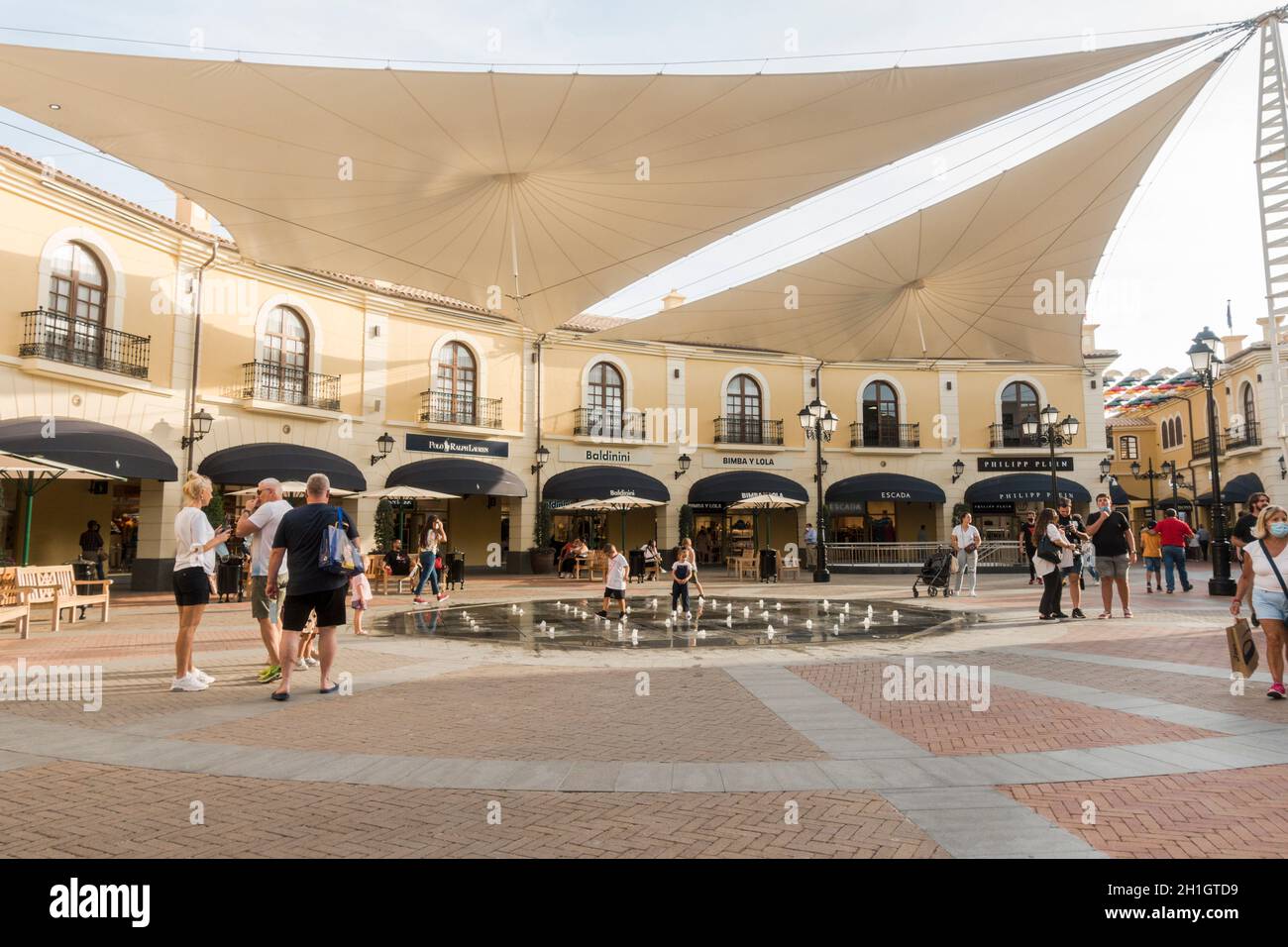 Plaza mayor Malaga, shopping centre with designer cloth shops, Malaga