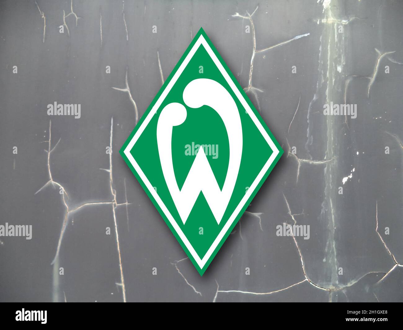 Coat of arms FC Werder Bremen, a football club from Germany Stock Photo