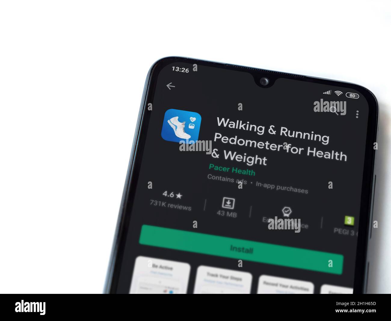 Lod, Israel July 8, 2020 Walking & Running Pedometer app play store