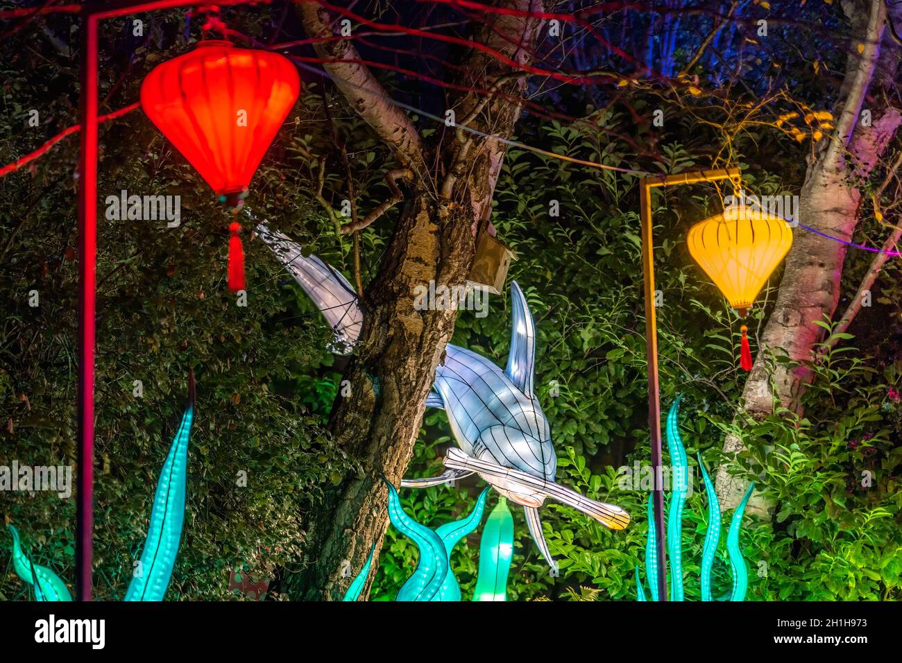 Dublin, Ireland, November 2018 Wild lights at Dublin zoo. Light