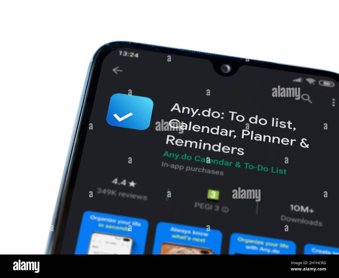 Lod, Israel - July 8, 2020: Any.Do app play store page on the display ...