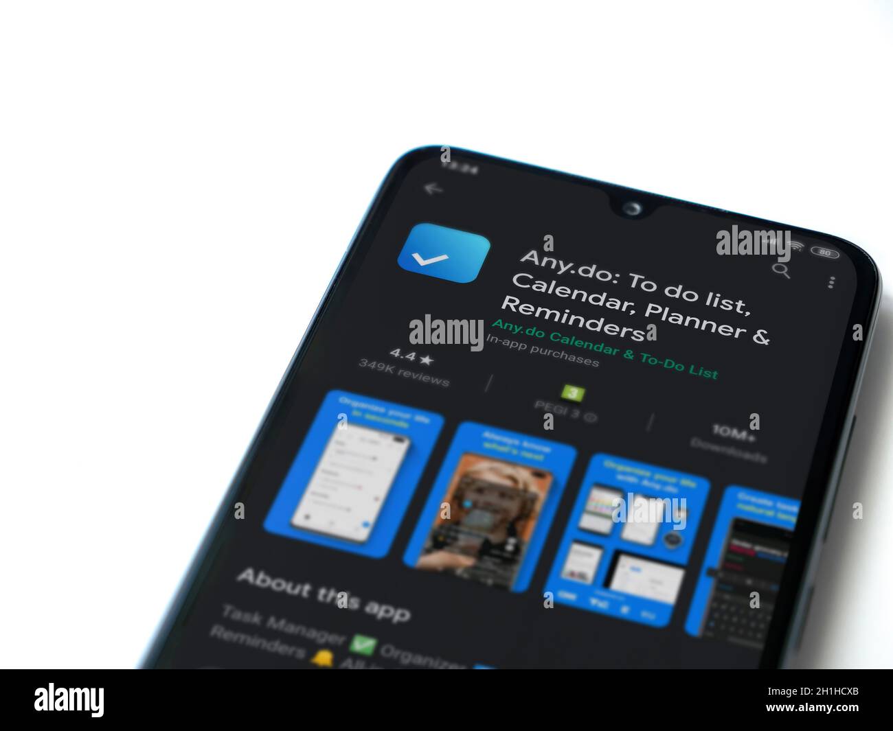 Lod, Israel - July 8, 2020: Any.Do app play store page on the display ...